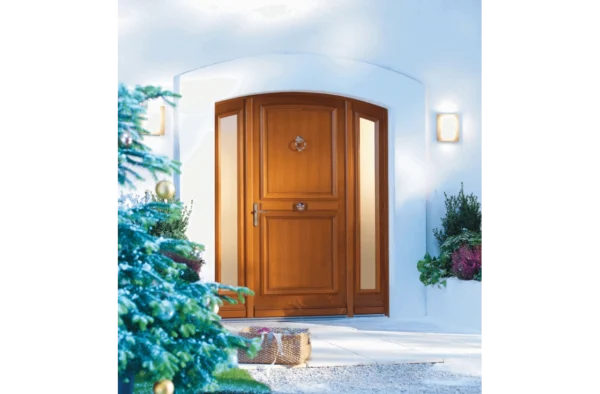 Porte bois pleine avec moulures – Image 2