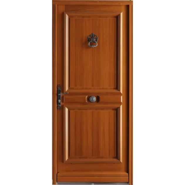 Porte bois pleine avec moulures
