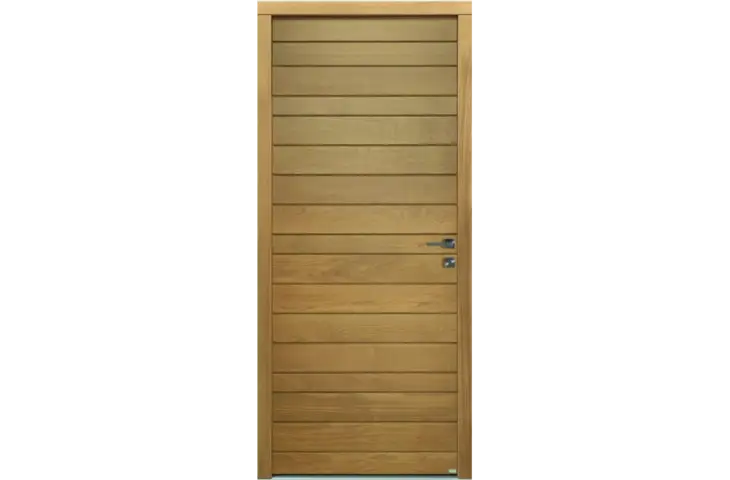 Porte bois pleine rainurée