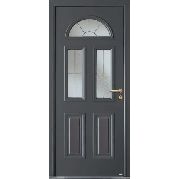 Porte classique mi-vitrée et moulures