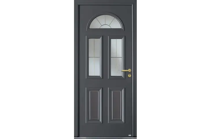 Porte classique mi-vitrée et moulures