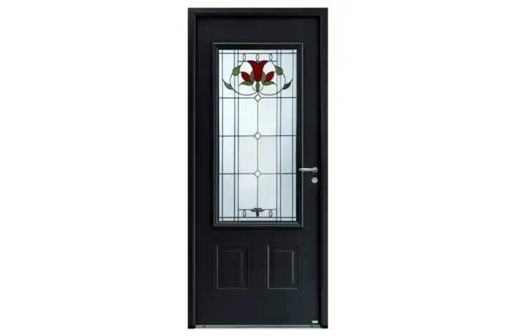 Porte classique vitrage motif floral – Image 3