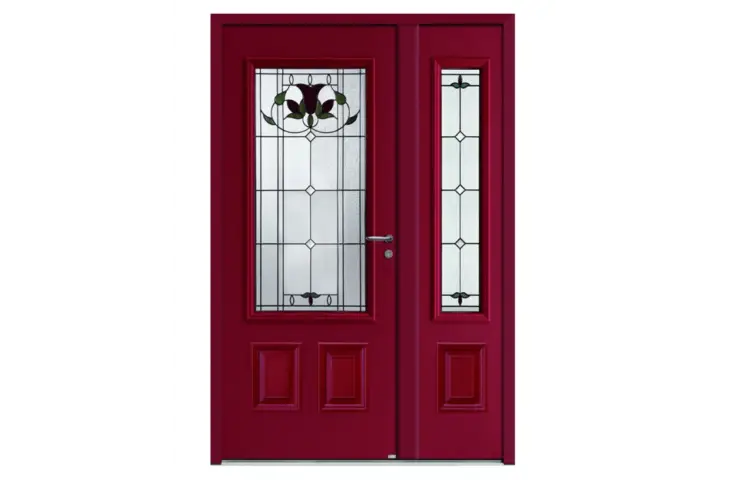 Porte classique vitrage motif floral – Image 2