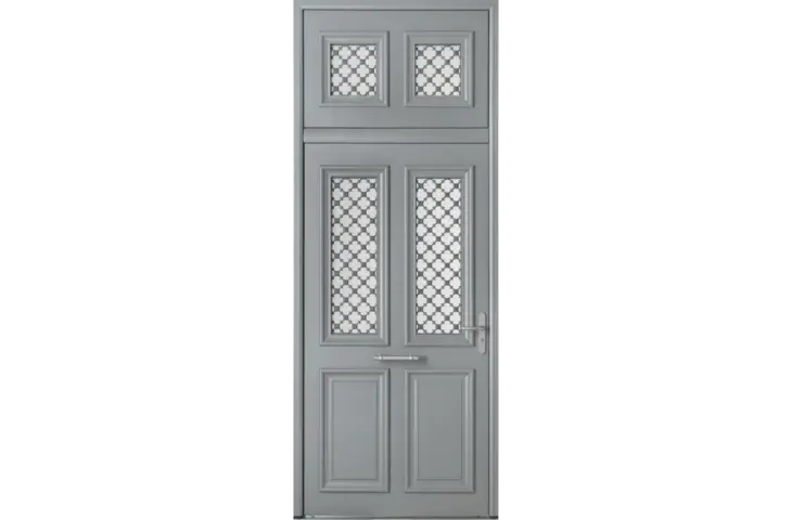 Porte de charme mi-vitrée avec grille – Image 3