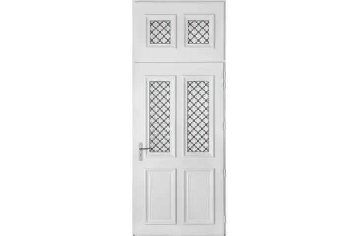 Porte de charme mi-vitrée avec grille – Image 4