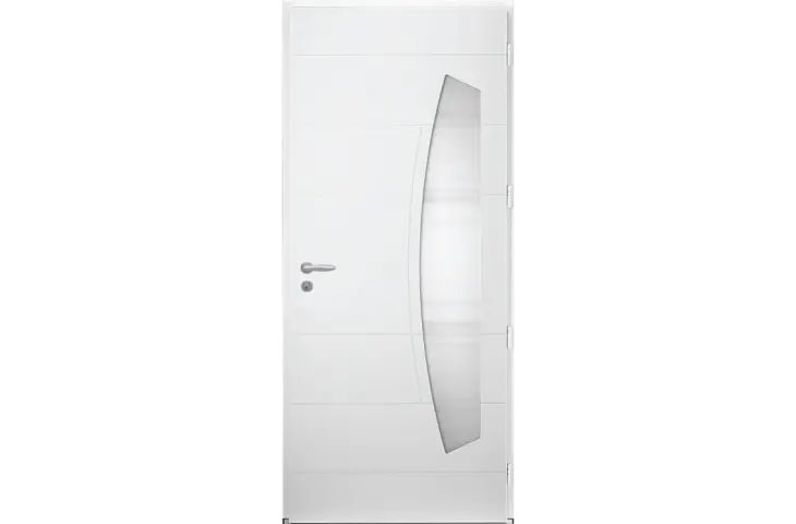 Porte mi-vitrée en virgule et rainures – Image 2