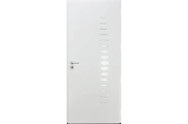 Porte moderne avec petit vitrage arrondi – Image 2