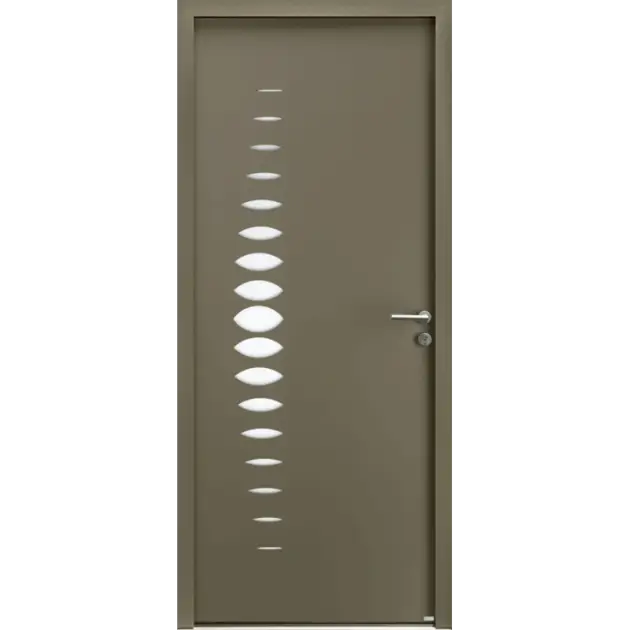 Porte moderne avec petit vitrage arrondi
