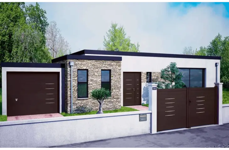 Porte pleine 5 inserts décoratifs – Image 4
