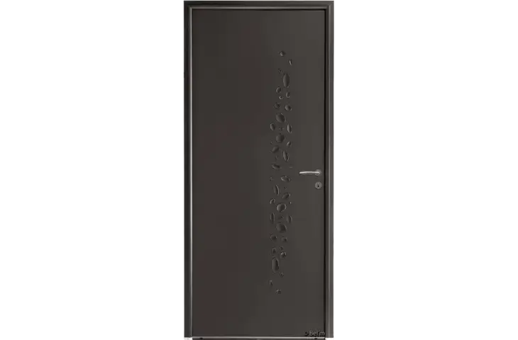 Porte pleine motifs galets opaques