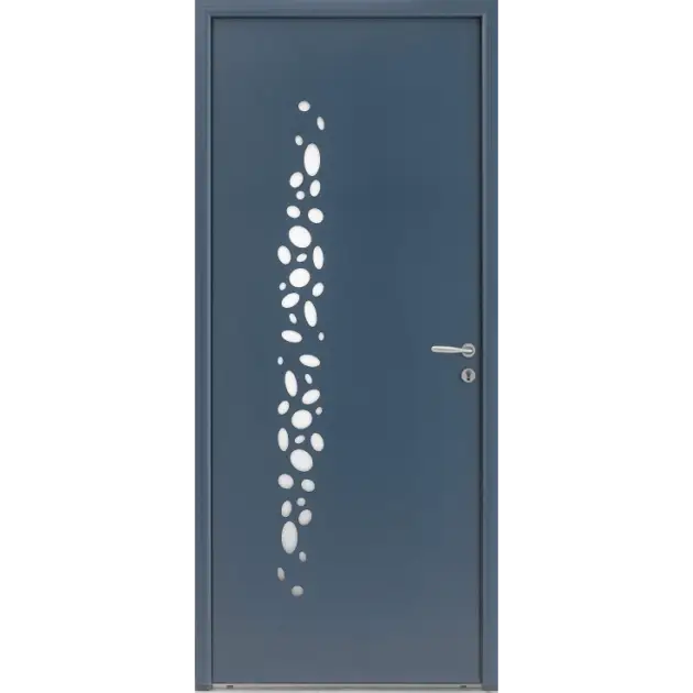 Porte vitrée avec motifs bulles