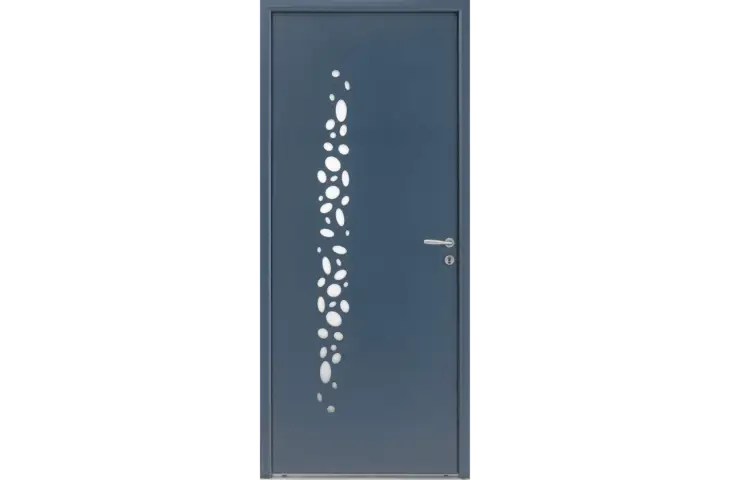 Porte vitrée avec motifs bulles