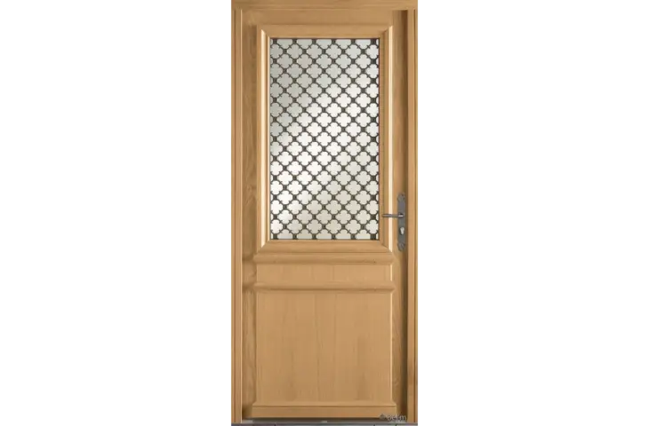 Porte vitrée et grille décorative