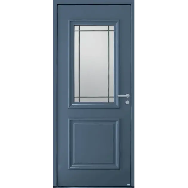 Porte vitrée petits bois et moulures