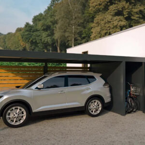 Carport aluminium avec local technique de rangement