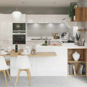 Cuisine en U blanc brillant - SOFIA