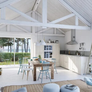Cuisine équipée finition bois pin - CAP FERRET