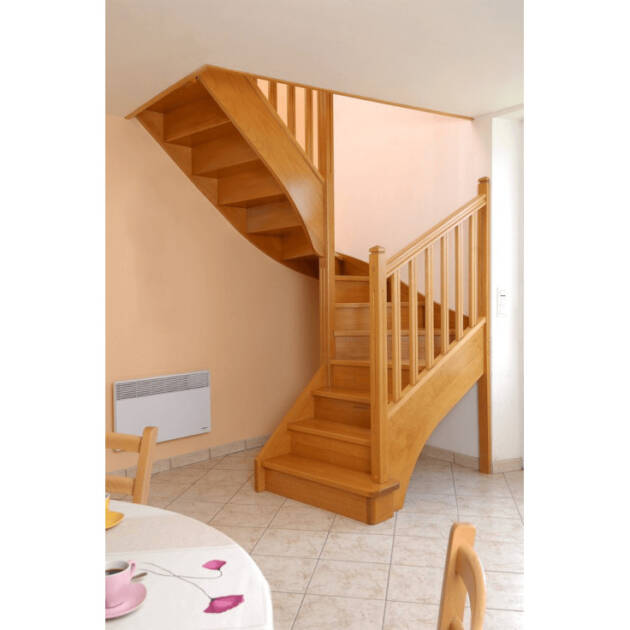 Escalier 1/2 tournant en bois exotique