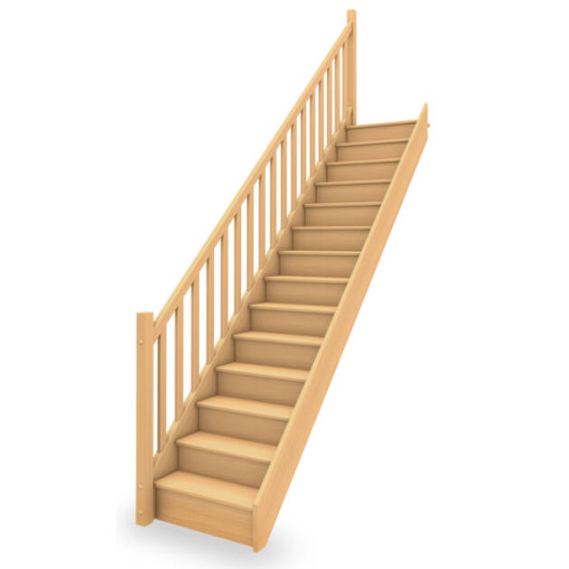 Escalier standard bois droit