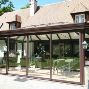 Extension de séjour aluminium marron