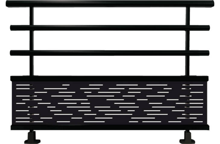 Garde-corps aluminium avec panneau motifs traits – Image 3