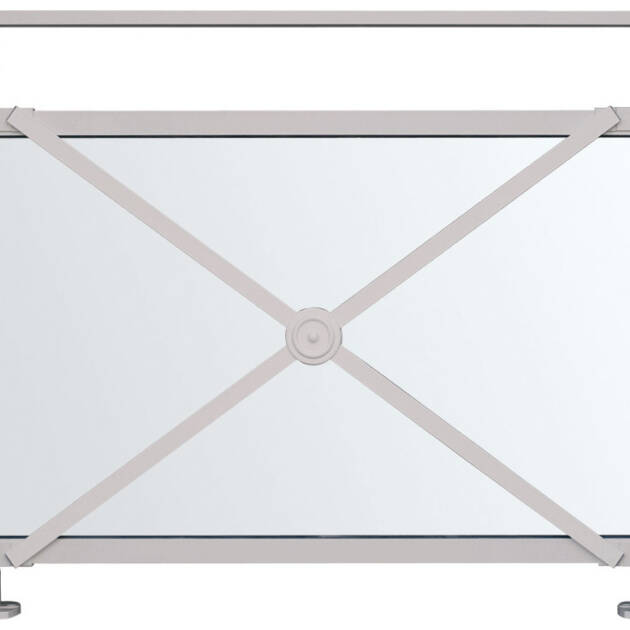 Garde-corps vitré motif croisé en aluminium