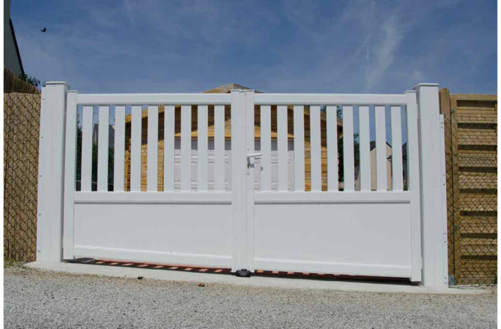 Portail alu battant droit semi-ajourage vertical – Image 6