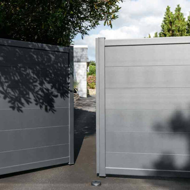 Portail alu battant plein à lames XL