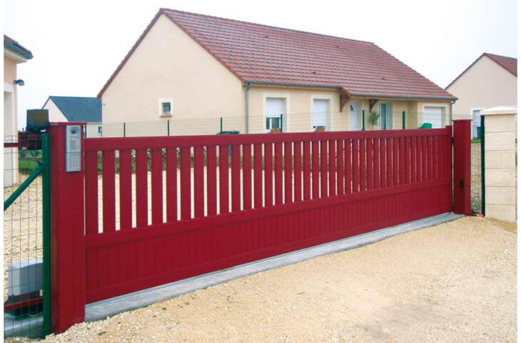 Portail alu coulissant droit semi ajourage vertical – Image 4