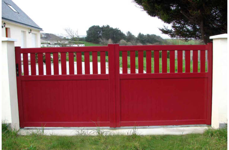 Portail alu coulissant droit semi ajourage vertical – Image 7