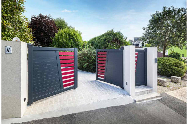 Portail aluminium battant ajourage en biais – Image 5