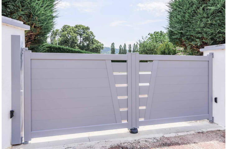 Portail aluminium battant ajourage en biais – Image 6