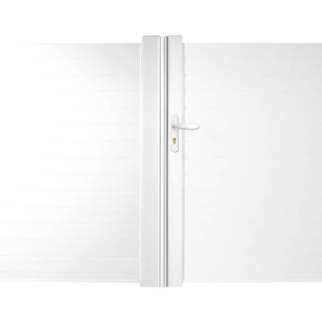 Portail PVC plein lames horizontales