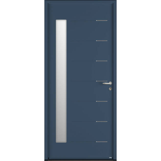 Porte avec rainures et inserts inox