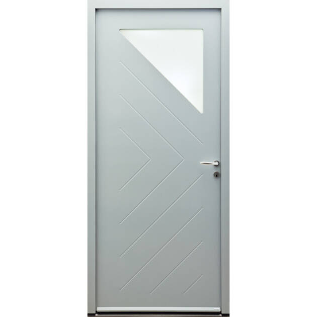Porte avec vitrage en triangle