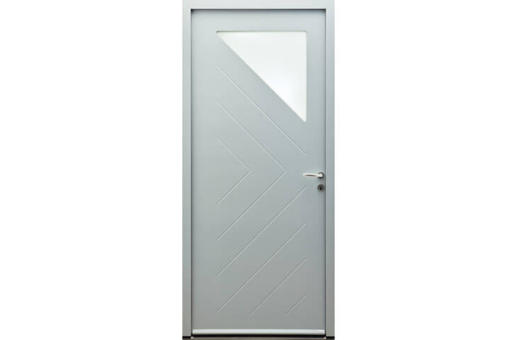 Porte avec vitrage en triangle