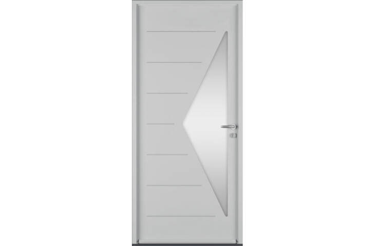 Porte avec vitrage triangulaire