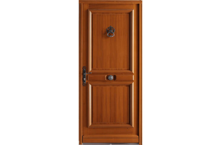 Porte bois pleine avec moulures