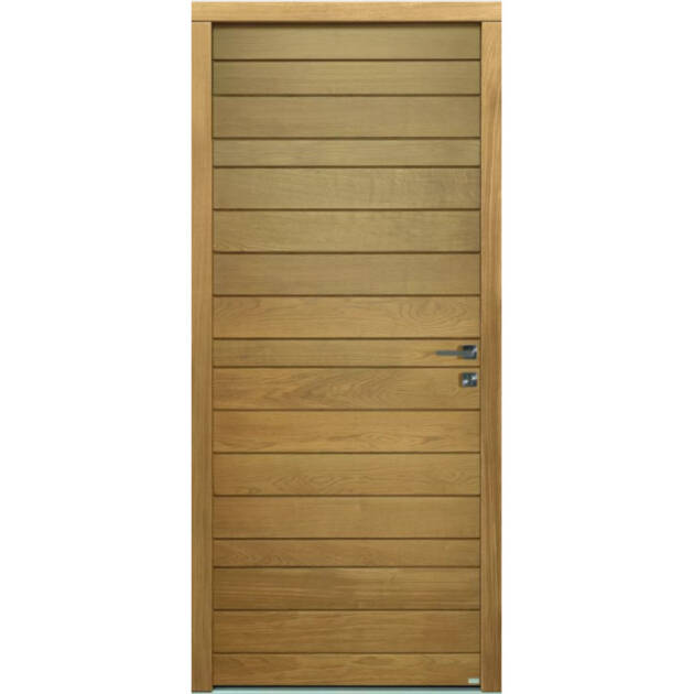Porte bois pleine rainurée