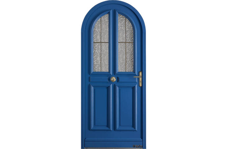 Porte bois vitrée 2 carreaux arrondis – Image 4