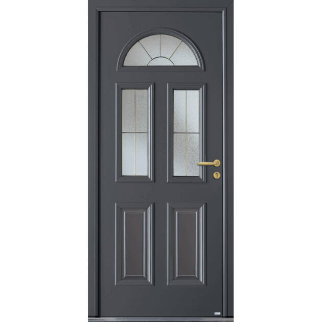 Porte classique mi-vitrée et moulures