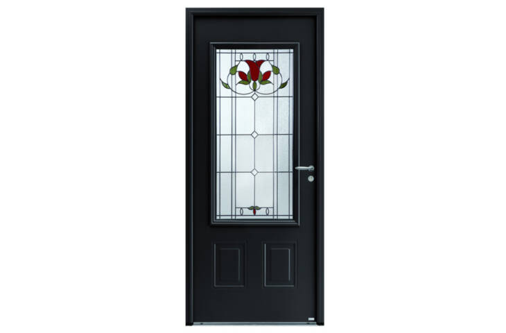 Porte classique vitrage motif floral – Image 3