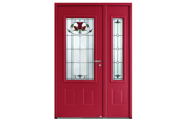 Porte classique vitrage motif floral – Image 4