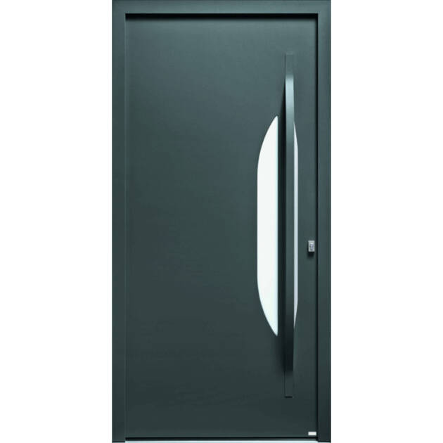 Porte contemporaine vitrée demi-lune
