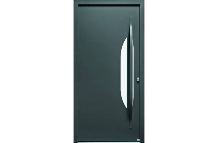 Porte contemporaine vitrée demi-lune