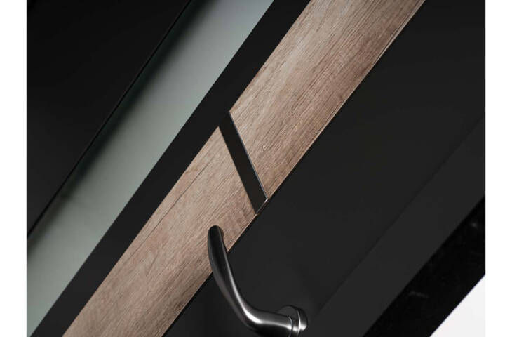 Porte d'entrée acier vitrée avec décor bois – Image 6