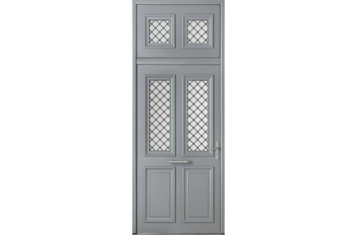 Porte de charme mi-vitrée avec grille – Image 4