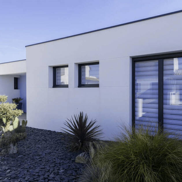 Porte-fenêtre alu gris anthracite