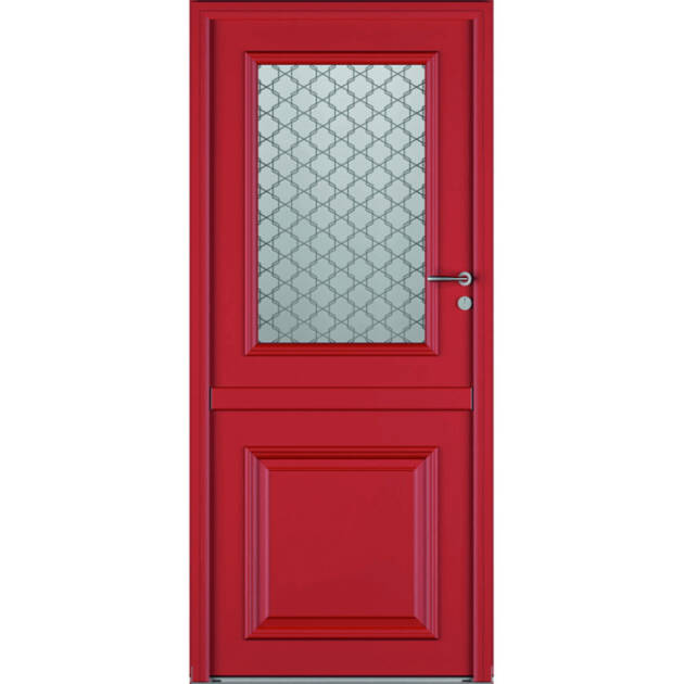 Porte fermière mi-vitrée