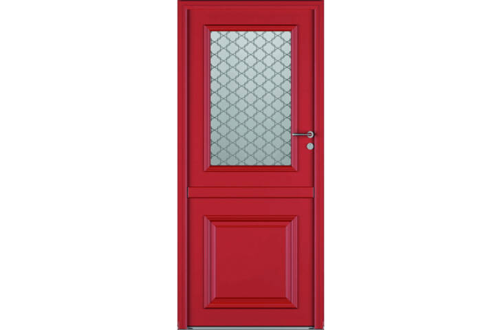 Porte fermière mi-vitrée